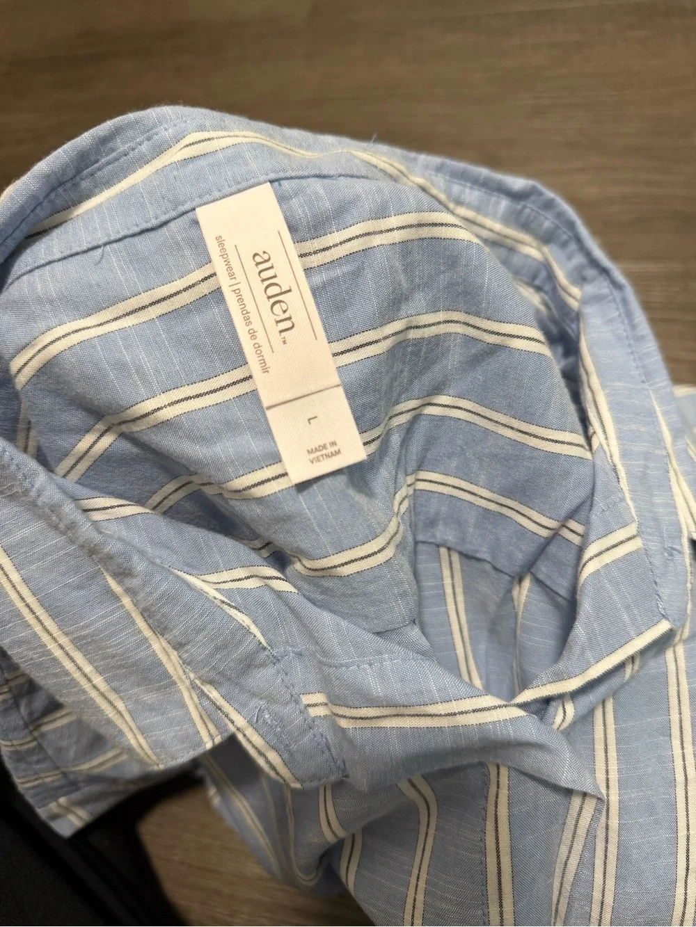 Target Light Blue and White Striped Button-Up Pajama Top - Picture 4 of 6